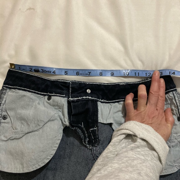 Bootleg size 25 blue jeans white thread accents - Picture 12 of 13